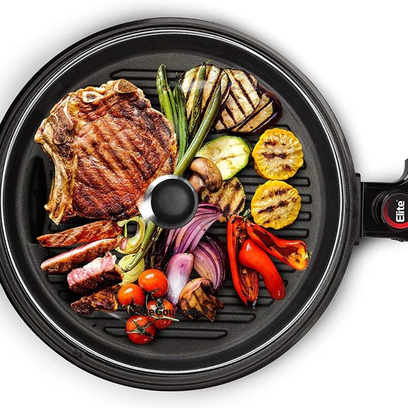 elite Kitchen 2 Inch Smokeless Indoor Electric Bbq Nonstick Grill